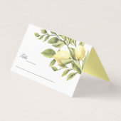 イエロー |レモン葉ズエレガントな結婚式 名刺 (正面)