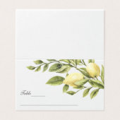 イエロー |レモン葉ズエレガントな結婚式 名刺 (外部フラット)