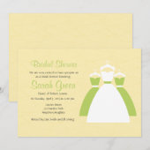 イエロー レモン グリーン カスタム ブライダル シャワー インビテ 招待状 (正面/裏面)