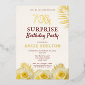 イエロー・ローズ70thサプライズ・バースデー・パーティー・金ゴールド 箔招待状 (正面)