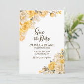 イエロー・ローズ・フラワーの結婚式 セーブザデート (スタンド正面)