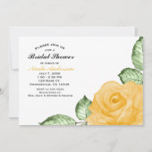 イエロー ローズ ブライダル シャワー エレガント パーティー 招待状 (正面)