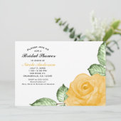 イエロー ローズ ブライダル シャワー エレガント パーティー 招待状 (スタンド正面)