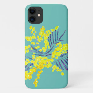 イエロー ワトル ミモザ オーストラリアの花の芸術 iPhone 11 ケース