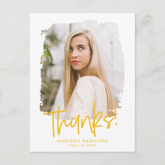 イエロー |写真名門私立校風のの卒業式 ポストカード (正面)