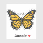 イエロー(昆虫)オオカバマダラ、モナークバタフライステッカー シール (シート)