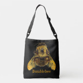 イエロー(昆虫)マルハナバチ写真蜂ブラック クロスボディバッグ (裏面)
