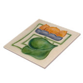 イエロー《植物》スイレンアイボリーデコールアールヌーボーアールデコ タイル (側面)