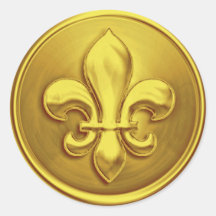 イエロー（紋章の）フラ・ダ・リ封筒用シールエンボスルック