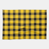 イエロー/金ゴールドバッファローカントリーランバージャックプレイド キッチンタオル (横)