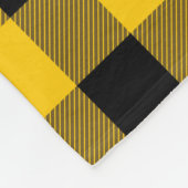 イエロー/金ゴールドバッファローカントリーランバージャックプレイド フリースブランケット (角)