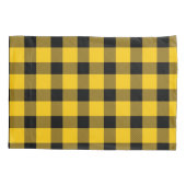 イエロー/金ゴールドバッファローカントリーランバージャックプレイド 枕カバー (裏面)