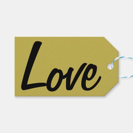 イエロー "Love" メンズギフトタグ ギフトタグ (正面(横))