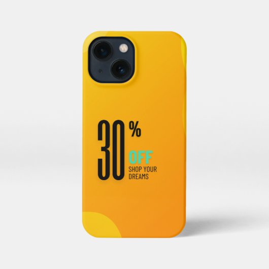 イエロー"Shop Your Dreams" iPhoneケース (裏面)