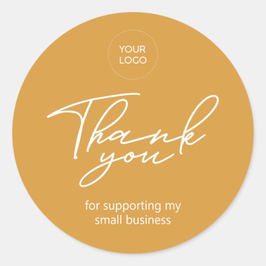 イエロー | Small Businessパッケージステッカー ラウンドシール (正面)