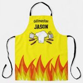 イエローBBQグリルマスターエプロンパーソナライズされた エプロン (正面)