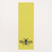 イエローBEEデコールヴィンテージハネビーグラフィック水玉模様 ヨガマット (裏面)