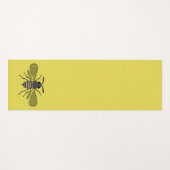 イエローBEEデコールヴィンテージハネビーグラフィック水玉模様 ヨガマット (正面(横))