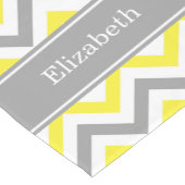 イエローDkグレーホワイトLGシェブロングレーネームモノグラム ショートテーブルランナー (コーナー)