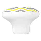 イエローDkグレーホワイトLGシェブロングレーネームモノグラム セラミックノブ (側面)