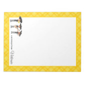 イエローIラブプレイドマリアチバンドパーソナライズされた ノートパッド (正面)