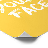 イエローIラブユア顔タイポグラフィ引用文 ポスター (角)