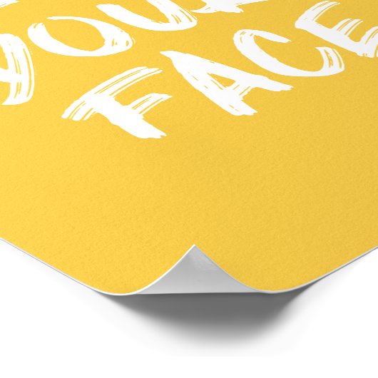 イエローIラブユア顔タイポグラフィ引用文 ポスター (角)