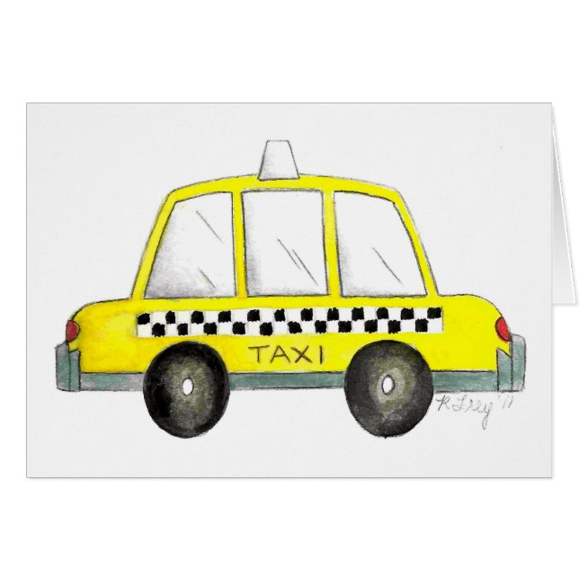 イエローNYC市松模様にタクキャブニューヨークシティNY (正面横)