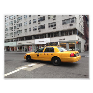 イエローNYC市松模様にタクキャブニューヨークシティNY フォトプリント