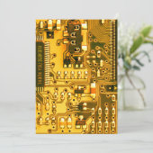 イエローPCBボード、電子部品プリント回路 サンキューカード (スタンド正面)