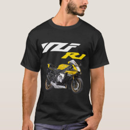 イエローR1スポーツバイクバイク Tシャツ