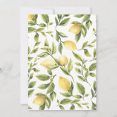 イエロ地中海のレモンブライダルシャワーイタリアン 招待状 (裏面)