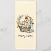 イエロ淡い色のイースターバニー メニュー (裏面)