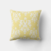 イエロ淡い色のダマスクヴィンテージスタイルシャビー クッション (裏面)
