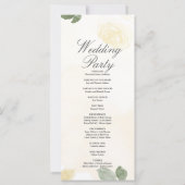 イエロ淡い色のーローズアンドグリーン結婚式 プログラム (裏面)