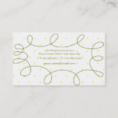 イエロ渦巻形のダマお洒落スクのママとベビー 名刺 (裏面)