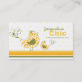 イエロ渦巻形のダマお洒落スクのママとベビー 名刺 (正面)