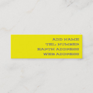 イエロ無地のカラー名刺 スキニー名刺