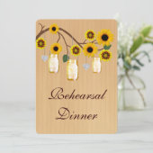 イエロ素朴ーメイソンジャースリハーサルディナー招待状 招待状 (スタンド正面)