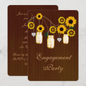 イエロ素朴ーメイソンジャース婚約パーティ招待状 招待状 (正面/裏面)