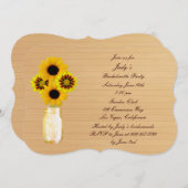 イエロ素朴ーメイソンジャーバチェロレッテ招待状 招待状 (正面/裏面)