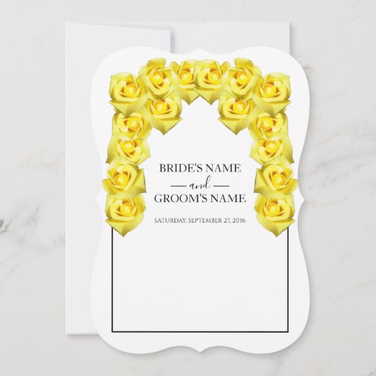 イエロ素朴ーローズ結婚式招待状 招待状 (裏面)