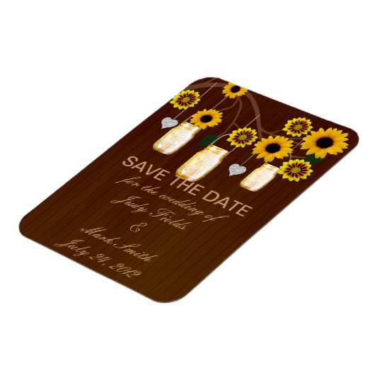 イエロ素朴ー・メイソン・ジャースが日付マグネットを保存 マグネット (左側)