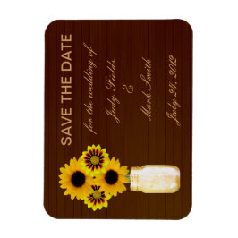 イエロ素朴ー・メイソン・ジャー日付磁石を保存 マグネット