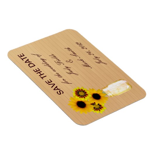 イエロ素朴ー・メイソン・ジャー日付磁石を保存 マグネット (右側)