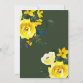 イエロ鮮やかブーケのリハ結婚ーサルディナー 招待状 (裏面)
