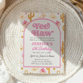 イエー ハウ ウェスタンカウガール 6th ロデオ 6歳の誕生日 招待状