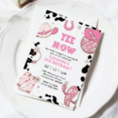 イエー、ハウ！ロデオカウガール 3歳の誕生日パーティー 招待状