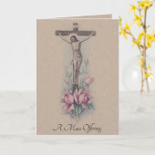 イエ伝統的スを祭るカトリック悔やみや弔慰 カード (黄色い花)