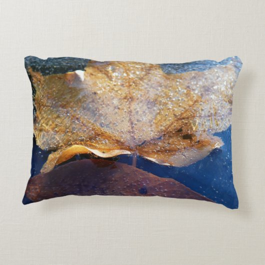 イエ凍っていローメープルリーフオータム自然 アクセントクッション (裏面)